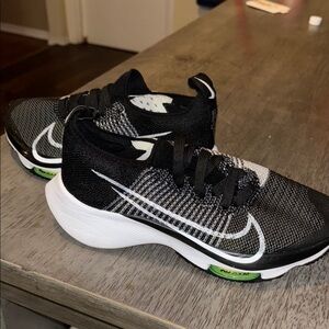 Nike Black and White Sneakers with Mesh Uppers